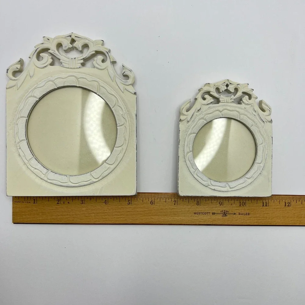Vintage Ornate Cream Picture Frame Set of 2 Scrollwork Victorian Regency‎ Shabby